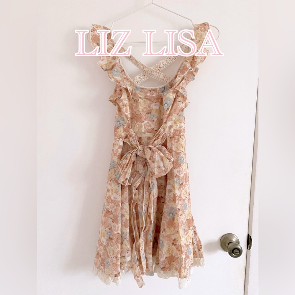 Vintage Rare Liz Lisa Himekaji and Gyaru Lace Trim Floral Mini Dress